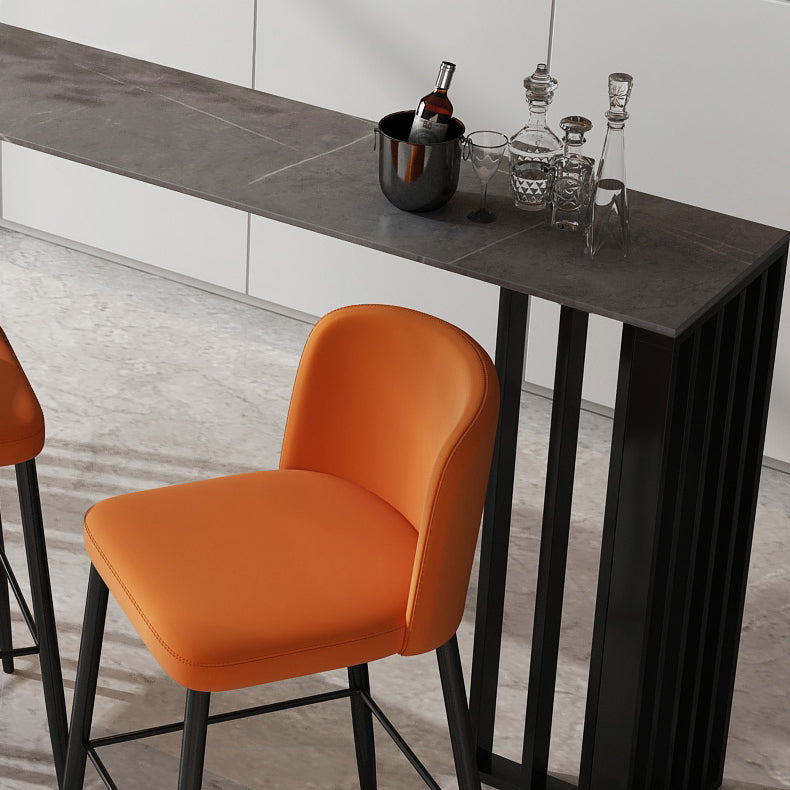 Stone Top Bar Counter Contemporary Bar Counter with Double Pedestal Base Clearhalo 'Bar Furniture' 'Bar Tables' 'bar_tables' 'furn' 'furn_bar_tables' 'Furniture' 'Kitchen & Dining Furniture' 5302261