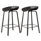 Modern Backrest Armless Counter Stool Plastic Bar Stool with Metal 4 Legs Black 2 Piece Set Clearhalo 'Bar Furniture' 'Bar Stools' 'bar_stools' 'furn' 'furn_bar_stools' 'Furniture' 'Kitchen & Dining Furniture' 5302381