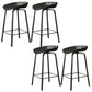 Modern Backrest Armless Counter Stool Plastic Bar Stool with Metal 4 Legs Black 4 Piece Set Clearhalo 'Bar Furniture' 'Bar Stools' 'bar_stools' 'furn' 'furn_bar_stools' 'Furniture' 'Kitchen & Dining Furniture' 5302382