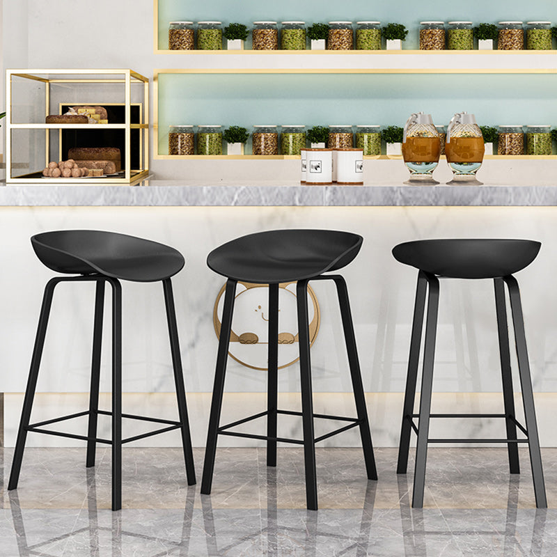 Modern Backrest Armless Counter Stool Plastic Bar Stool with Metal 4 Legs Clearhalo 'Bar Furniture' 'Bar Stools' 'bar_stools' 'furn' 'furn_bar_stools' 'Furniture' 'Kitchen & Dining Furniture' 5302383