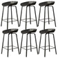 Modern Backrest Armless Counter Stool Plastic Bar Stool with Metal 4 Legs Black 6 Piece Set Clearhalo 'Bar Furniture' 'Bar Stools' 'bar_stools' 'furn' 'furn_bar_stools' 'Furniture' 'Kitchen & Dining Furniture' 5302385