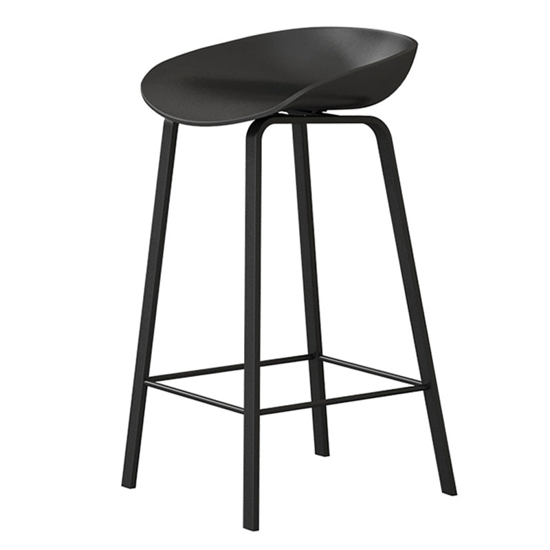 Modern Backrest Armless Counter Stool Plastic Bar Stool with Metal 4 Legs Clearhalo 'Bar Furniture' 'Bar Stools' 'bar_stools' 'furn' 'furn_bar_stools' 'Furniture' 'Kitchen & Dining Furniture' 5302389