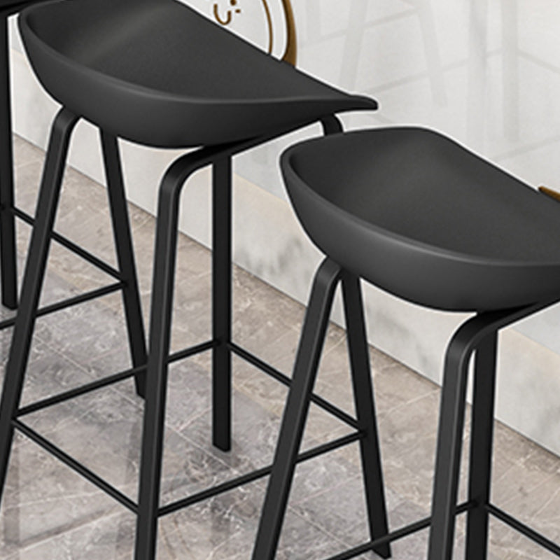 Modern Backrest Armless Counter Stool Plastic Bar Stool with Metal 4 Legs Clearhalo 'Bar Furniture' 'Bar Stools' 'bar_stools' 'furn' 'furn_bar_stools' 'Furniture' 'Kitchen & Dining Furniture' 5302390