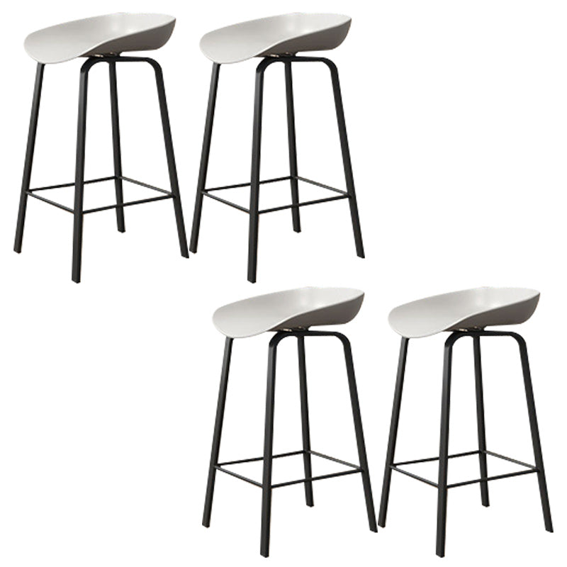 Modern Backrest Armless Counter Stool Plastic Bar Stool with Metal 4 Legs Gray 4 Piece Set Clearhalo 'Bar Furniture' 'Bar Stools' 'bar_stools' 'furn' 'furn_bar_stools' 'Furniture' 'Kitchen & Dining Furniture' 5302391
