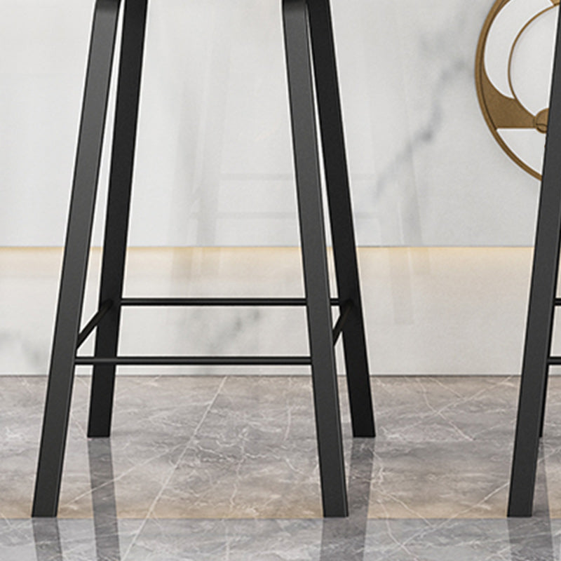 Modern Backrest Armless Counter Stool Plastic Bar Stool with Metal 4 Legs Clearhalo 'Bar Furniture' 'Bar Stools' 'bar_stools' 'furn' 'furn_bar_stools' 'Furniture' 'Kitchen & Dining Furniture' 5302393