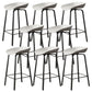 Modern Backrest Armless Counter Stool Plastic Bar Stool with Metal 4 Legs Gray 8 Piece Set Clearhalo 'Bar Furniture' 'Bar Stools' 'bar_stools' 'furn' 'furn_bar_stools' 'Furniture' 'Kitchen & Dining Furniture' 5302394
