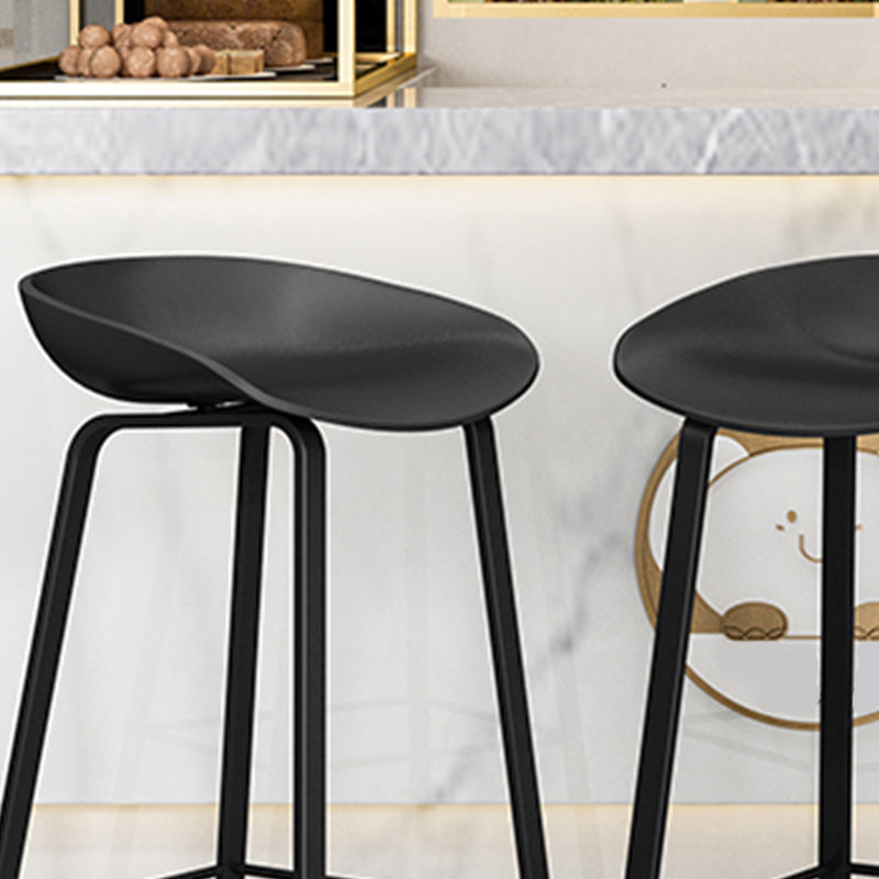 Modern Backrest Armless Counter Stool Plastic Bar Stool with Metal 4 Legs Clearhalo 'Bar Furniture' 'Bar Stools' 'bar_stools' 'furn' 'furn_bar_stools' 'Furniture' 'Kitchen & Dining Furniture' 5302395