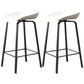 Modern Backrest Armless Counter Stool Plastic Bar Stool with Metal 4 Legs White 2 Piece Set Clearhalo 'Bar Furniture' 'Bar Stools' 'bar_stools' 'furn' 'furn_bar_stools' 'Furniture' 'Kitchen & Dining Furniture' 5302396