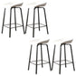Modern Backrest Armless Counter Stool Plastic Bar Stool with Metal 4 Legs White 4 Piece Set Clearhalo 'Bar Furniture' 'Bar Stools' 'bar_stools' 'furn' 'furn_bar_stools' 'Furniture' 'Kitchen & Dining Furniture' 5302397