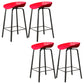 Modern Backrest Armless Counter Stool Plastic Bar Stool with Metal 4 Legs Red 4 Piece Set Clearhalo 'Bar Furniture' 'Bar Stools' 'bar_stools' 'furn' 'furn_bar_stools' 'Furniture' 'Kitchen & Dining Furniture' 5302401