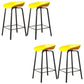 Modern Backrest Armless Counter Stool Plastic Bar Stool with Metal 4 Legs Yellow 4 Piece Set Clearhalo 'Bar Furniture' 'Bar Stools' 'bar_stools' 'furn' 'furn_bar_stools' 'Furniture' 'Kitchen & Dining Furniture' 5302405