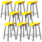 Modern Backrest Armless Counter Stool Plastic Bar Stool with Metal 4 Legs Yellow 8 Piece Set Clearhalo 'Bar Furniture' 'Bar Stools' 'bar_stools' 'furn' 'furn_bar_stools' 'Furniture' 'Kitchen & Dining Furniture' 5302407