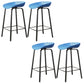 Modern Backrest Armless Counter Stool Plastic Bar Stool with Metal 4 Legs Blue 4 Piece Set Clearhalo 'Bar Furniture' 'Bar Stools' 'bar_stools' 'furn' 'furn_bar_stools' 'Furniture' 'Kitchen & Dining Furniture' 5302409