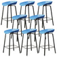 Modern Backrest Armless Counter Stool Plastic Bar Stool with Metal 4 Legs Blue 8 Piece Set Clearhalo 'Bar Furniture' 'Bar Stools' 'bar_stools' 'furn' 'furn_bar_stools' 'Furniture' 'Kitchen & Dining Furniture' 5302411