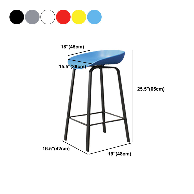 Modern Backrest Armless Counter Stool Plastic Bar Stool with Metal 4 Legs Clearhalo 'Bar Furniture' 'Bar Stools' 'bar_stools' 'furn' 'furn_bar_stools' 'Furniture' 'Kitchen & Dining Furniture' 5302412
