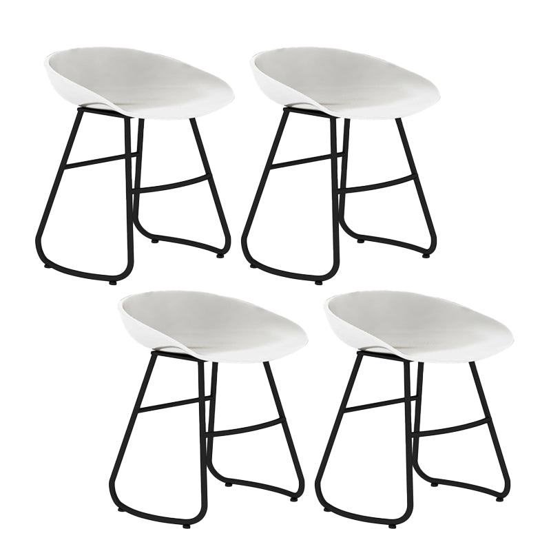 Contemporary Bar Stool Plastic Counter Bar Stool with Metal Legs White 4 Piece Set Short Stool(18"H) Clearhalo 'Bar Furniture' 'Bar Stools' 'bar_stools' 'furn' 'furn_bar_stools' 'Furniture' 'furniture_bar_stools' 'Kitchen & Dining Furniture' 5302481