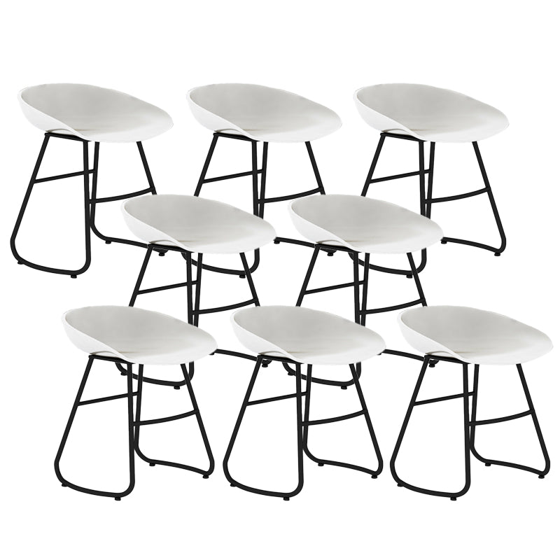 Contemporary Bar Stool Plastic Counter Bar Stool with Metal Legs White 8 Piece Set Short Stool(18"H) Clearhalo 'Bar Furniture' 'Bar Stools' 'bar_stools' 'furn' 'furn_bar_stools' 'Furniture' 'furniture_bar_stools' 'Kitchen & Dining Furniture' 5302482