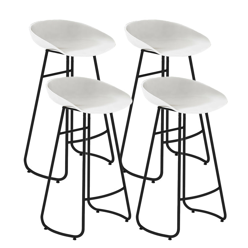 Contemporary Bar Stool Plastic Counter Bar Stool with Metal Legs White 4 Piece Set Bar Stool(30"H) Clearhalo 'Bar Furniture' 'Bar Stools' 'bar_stools' 'furn' 'furn_bar_stools' 'Furniture' 'furniture_bar_stools' 'Kitchen & Dining Furniture' 5302488