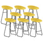 Contemporary Bar Stool Plastic Counter Bar Stool with Metal Legs Yellow 8 Piece Set Counter Stool(26"H) Clearhalo 'Bar Furniture' 'Bar Stools' 'bar_stools' 'furn' 'furn_bar_stools' 'Furniture' 'furniture_bar_stools' 'Kitchen & Dining Furniture' 5302499