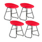Contemporary Bar Stool Plastic Counter Bar Stool with Metal Legs Red 4 Piece Set Short Stool(18"H) Clearhalo 'Bar Furniture' 'Bar Stools' 'bar_stools' 'furn' 'furn_bar_stools' 'Furniture' 'furniture_bar_stools' 'Kitchen & Dining Furniture' 5302505