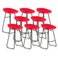 Contemporary Bar Stool Plastic Counter Bar Stool with Metal Legs Red 8 Piece Set Counter Stool(26"H) Clearhalo 'Bar Furniture' 'Bar Stools' 'bar_stools' 'furn' 'furn_bar_stools' 'Furniture' 'furniture_bar_stools' 'Kitchen & Dining Furniture' 5302510