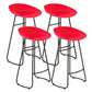 Contemporary Bar Stool Plastic Counter Bar Stool with Metal Legs Red 4 Piece Set Bar Stool(30"H) Clearhalo 'Bar Furniture' 'Bar Stools' 'bar_stools' 'furn' 'furn_bar_stools' 'Furniture' 'furniture_bar_stools' 'Kitchen & Dining Furniture' 5302511