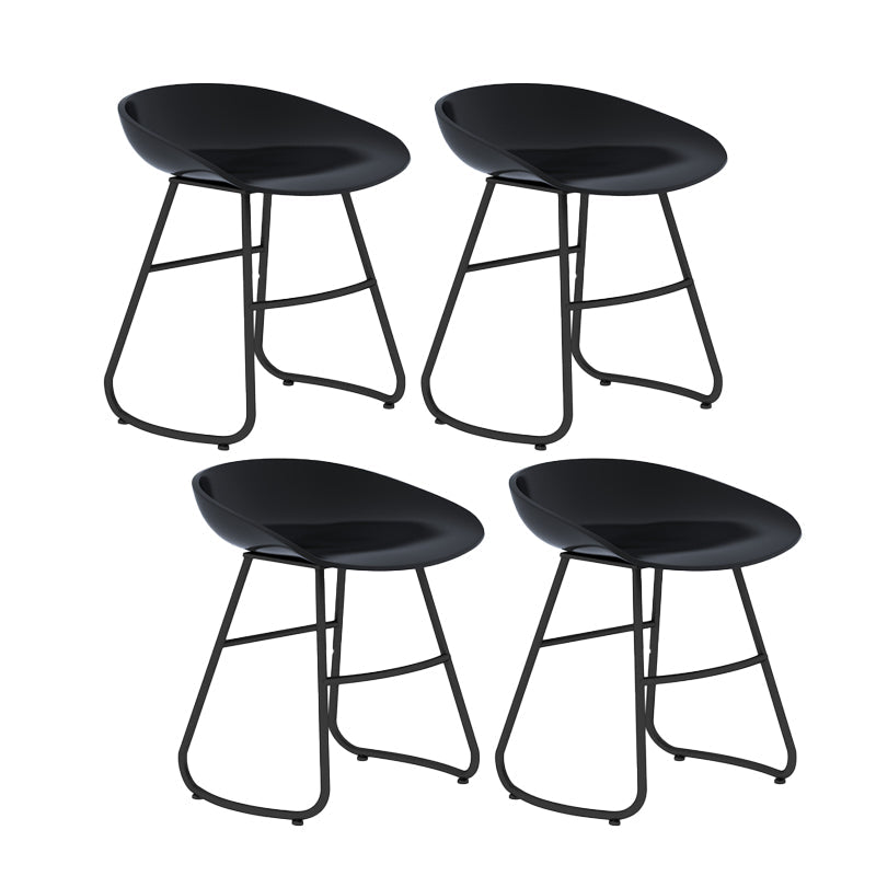Contemporary Bar Stool Plastic Counter Bar Stool with Metal Legs Black 4 Piece Set Short Stool(18"H) Clearhalo 'Bar Furniture' 'Bar Stools' 'bar_stools' 'furn' 'furn_bar_stools' 'Furniture' 'furniture_bar_stools' 'Kitchen & Dining Furniture' 5302513
