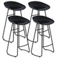 Contemporary Bar Stool Plastic Counter Bar Stool with Metal Legs Black 4 Piece Set Bar Stool(30"H) Clearhalo 'Bar Furniture' 'Bar Stools' 'bar_stools' 'furn' 'furn_bar_stools' 'Furniture' 'furniture_bar_stools' 'Kitchen & Dining Furniture' 5302517
