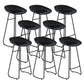 Contemporary Bar Stool Plastic Counter Bar Stool with Metal Legs Black 8 Piece Set Bar Stool(30"H) Clearhalo 'Bar Furniture' 'Bar Stools' 'bar_stools' 'furn' 'furn_bar_stools' 'Furniture' 'furniture_bar_stools' 'Kitchen & Dining Furniture' 5302518