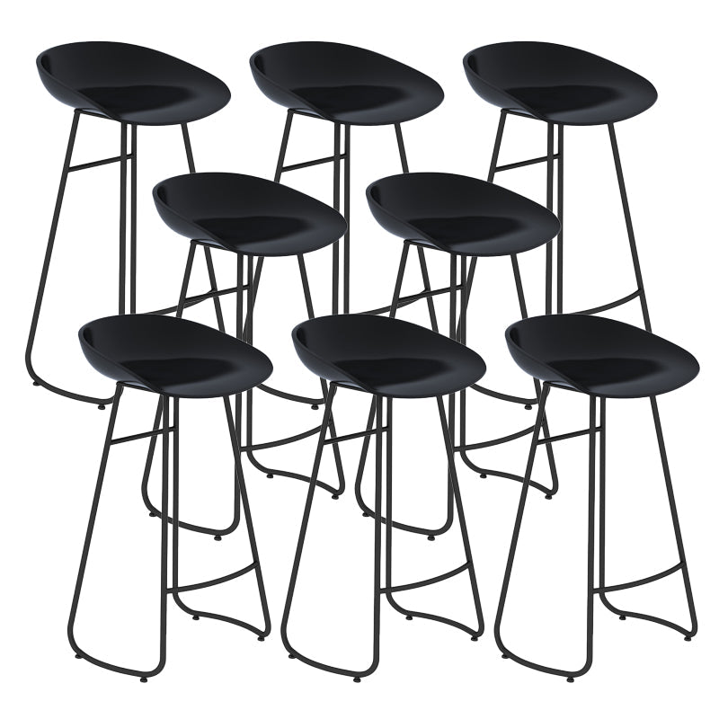 Contemporary Bar Stool Plastic Counter Bar Stool with Metal Legs Black 8 Piece Set Bar Stool(30"H) Clearhalo 'Bar Furniture' 'Bar Stools' 'bar_stools' 'furn' 'furn_bar_stools' 'Furniture' 'furniture_bar_stools' 'Kitchen & Dining Furniture' 5302518