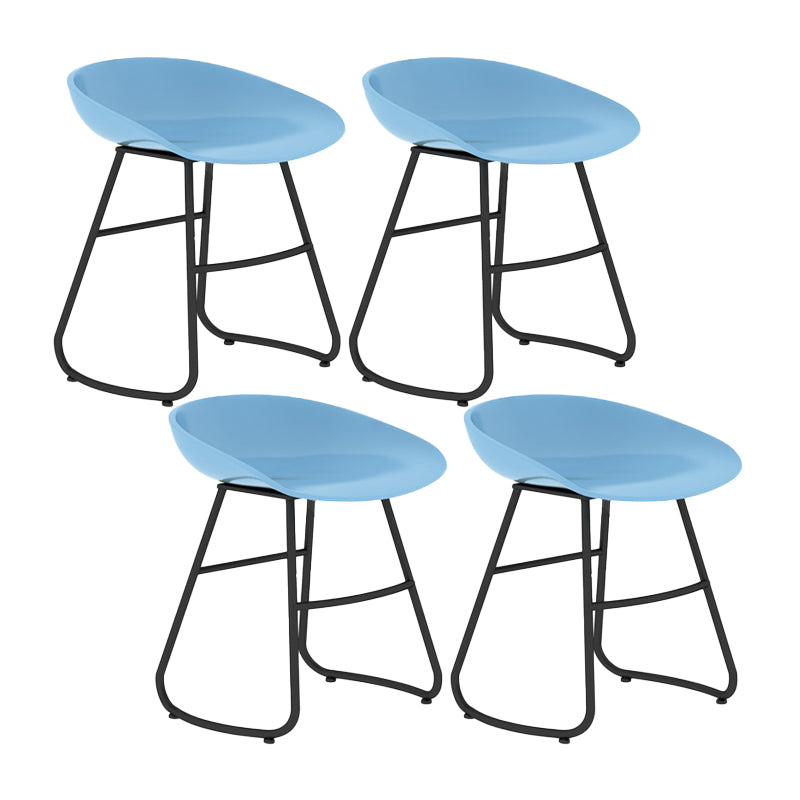 Contemporary Bar Stool Plastic Counter Bar Stool with Metal Legs Blue 4 Piece Set Short Stool(18"H) Clearhalo 'Bar Furniture' 'Bar Stools' 'bar_stools' 'furn' 'furn_bar_stools' 'Furniture' 'furniture_bar_stools' 'Kitchen & Dining Furniture' 5302519