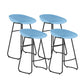 Contemporary Bar Stool Plastic Counter Bar Stool with Metal Legs Blue 4 Piece Set Counter Stool(26"H) Clearhalo 'Bar Furniture' 'Bar Stools' 'bar_stools' 'furn' 'furn_bar_stools' 'Furniture' 'furniture_bar_stools' 'Kitchen & Dining Furniture' 5302521