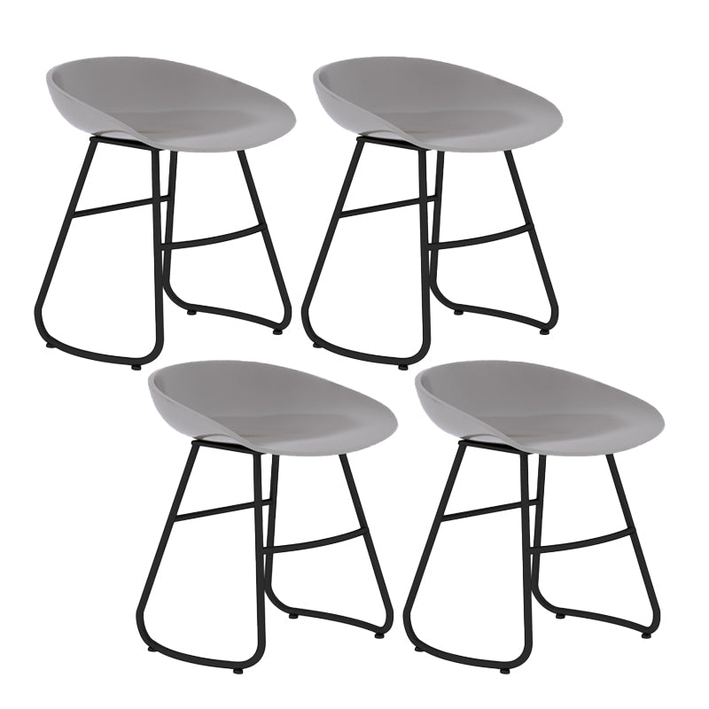 Contemporary Bar Stool Plastic Counter Bar Stool with Metal Legs Grey 4 Piece Set Short Stool(18"H) Clearhalo 'Bar Furniture' 'Bar Stools' 'bar_stools' 'furn' 'furn_bar_stools' 'Furniture' 'furniture_bar_stools' 'Kitchen & Dining Furniture' 5302525