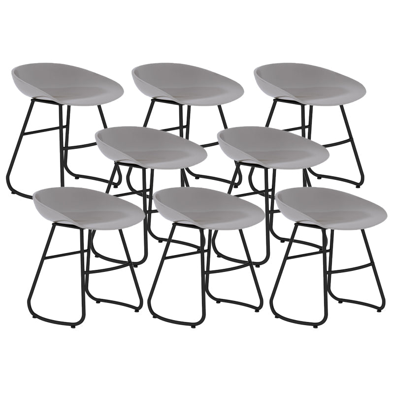 Contemporary Bar Stool Plastic Counter Bar Stool with Metal Legs Grey 8 Piece Set Short Stool(18"H) Clearhalo 'Bar Furniture' 'Bar Stools' 'bar_stools' 'furn' 'furn_bar_stools' 'Furniture' 'furniture_bar_stools' 'Kitchen & Dining Furniture' 5302526