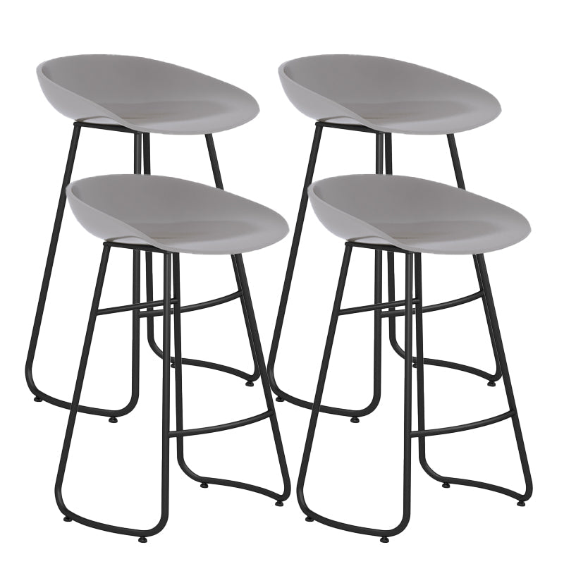 Contemporary Bar Stool Plastic Counter Bar Stool with Metal Legs Grey 4 Piece Set Counter Stool(26"H) Clearhalo 'Bar Furniture' 'Bar Stools' 'bar_stools' 'furn' 'furn_bar_stools' 'Furniture' 'furniture_bar_stools' 'Kitchen & Dining Furniture' 5302527