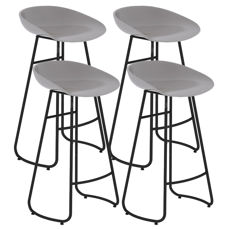 Contemporary Bar Stool Plastic Counter Bar Stool with Metal Legs Grey 4 Piece Set Bar Stool(30"H) Clearhalo 'Bar Furniture' 'Bar Stools' 'bar_stools' 'furn' 'furn_bar_stools' 'Furniture' 'furniture_bar_stools' 'Kitchen & Dining Furniture' 5302529