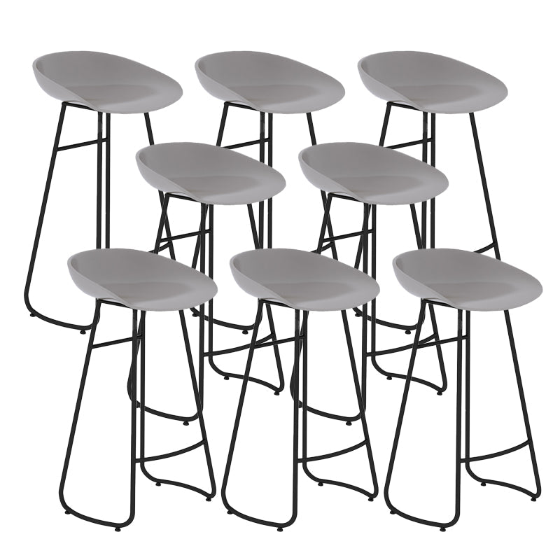 Contemporary Bar Stool Plastic Counter Bar Stool with Metal Legs Grey 8 Piece Set Bar Stool(30"H) Clearhalo 'Bar Furniture' 'Bar Stools' 'bar_stools' 'furn' 'furn_bar_stools' 'Furniture' 'furniture_bar_stools' 'Kitchen & Dining Furniture' 5302530