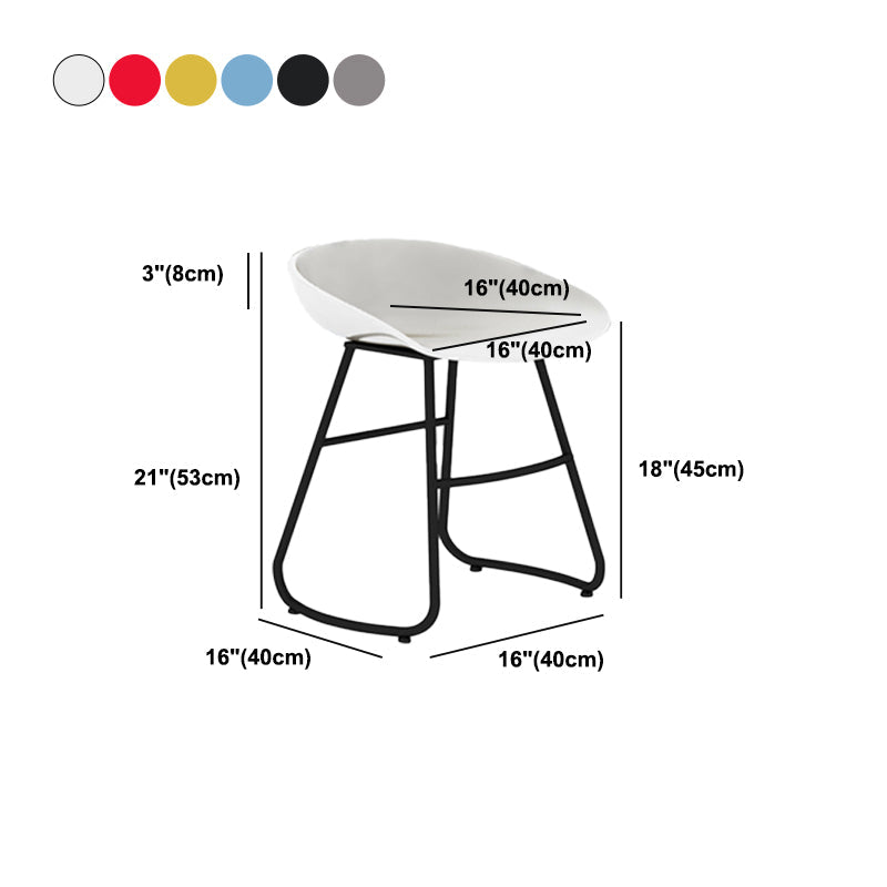 Contemporary Bar Stool Plastic Counter Bar Stool with Metal Legs Clearhalo 'Bar Furniture' 'Bar Stools' 'bar_stools' 'furn' 'furn_bar_stools' 'Furniture' 'furniture_bar_stools' 'Kitchen & Dining Furniture' 5302531