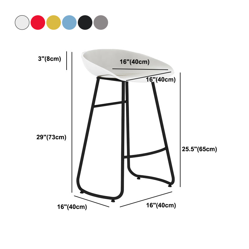 Contemporary Bar Stool Plastic Counter Bar Stool with Metal Legs Clearhalo 'Bar Furniture' 'Bar Stools' 'bar_stools' 'furn' 'furn_bar_stools' 'Furniture' 'furniture_bar_stools' 'Kitchen & Dining Furniture' 5302532