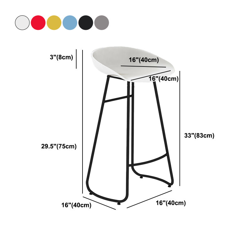 Contemporary Bar Stool Plastic Counter Bar Stool with Metal Legs Clearhalo 'Bar Furniture' 'Bar Stools' 'bar_stools' 'furn' 'furn_bar_stools' 'Furniture' 'furniture_bar_stools' 'Kitchen & Dining Furniture' 5302533