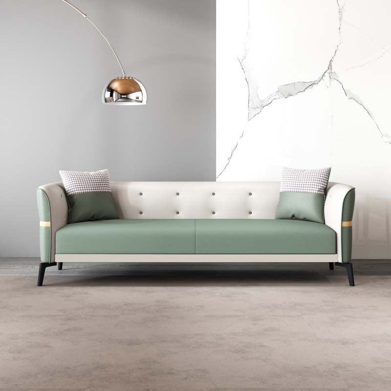 Nordic Faux Leather Waterproof Sofa Tight Back Sette for Apartment Green Clearhalo 'furn' 'furn_sofas' 'Furniture' 'Living Room Furniture' 'Sofa' 'sofas' 5302539