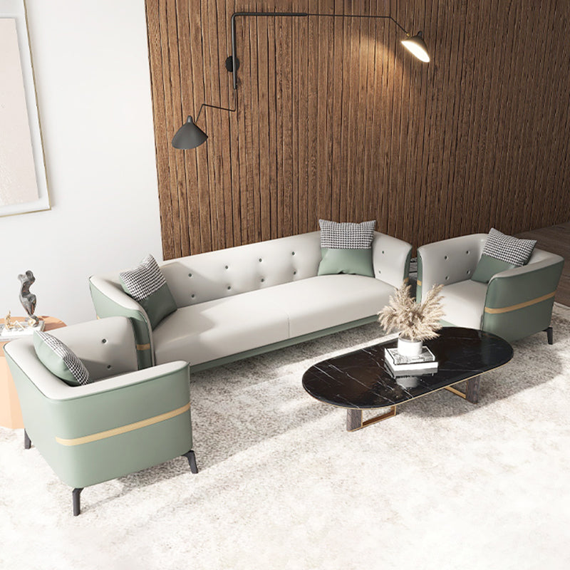 Nordic Faux Leather Waterproof Sofa Tight Back Sette for Apartment Clearhalo 'furn' 'furn_sofas' 'Furniture' 'Living Room Furniture' 'Sofa' 'sofas' 5302549