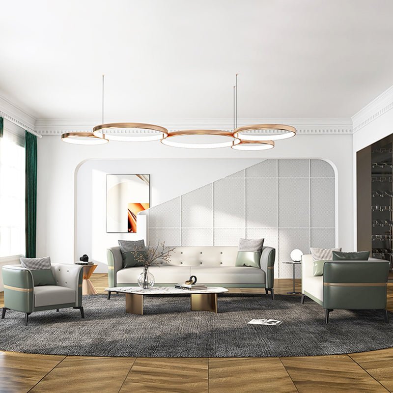 Nordic Faux Leather Waterproof Sofa Tight Back Sette for Apartment Clearhalo 'furn' 'furn_sofas' 'Furniture' 'Living Room Furniture' 'Sofa' 'sofas' 5302550