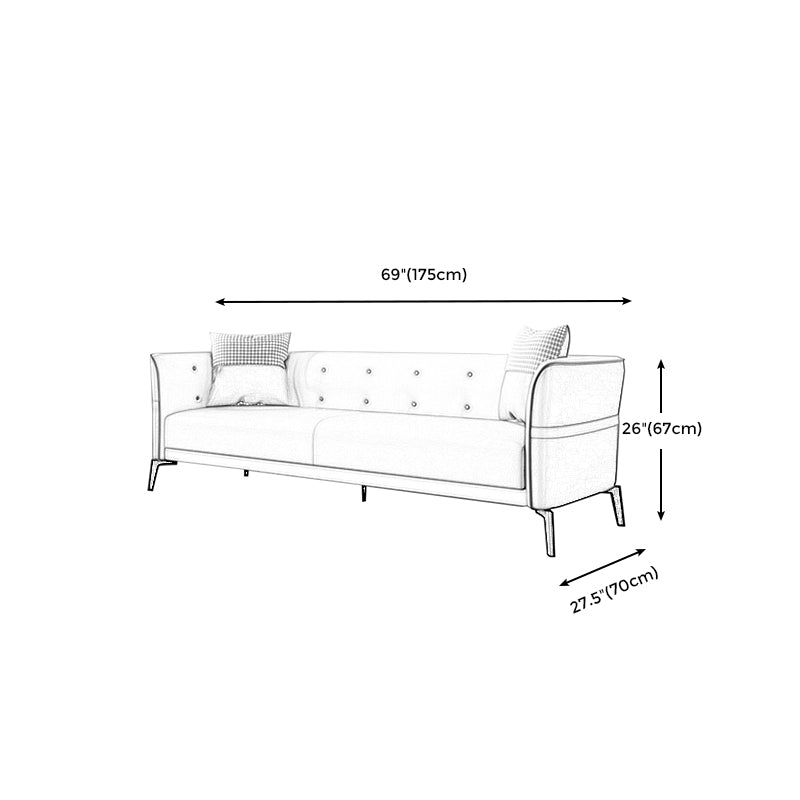 Nordic Faux Leather Waterproof Sofa Tight Back Sette for Apartment Clearhalo 'furn' 'furn_sofas' 'Furniture' 'Living Room Furniture' 'Sofa' 'sofas' 5302553