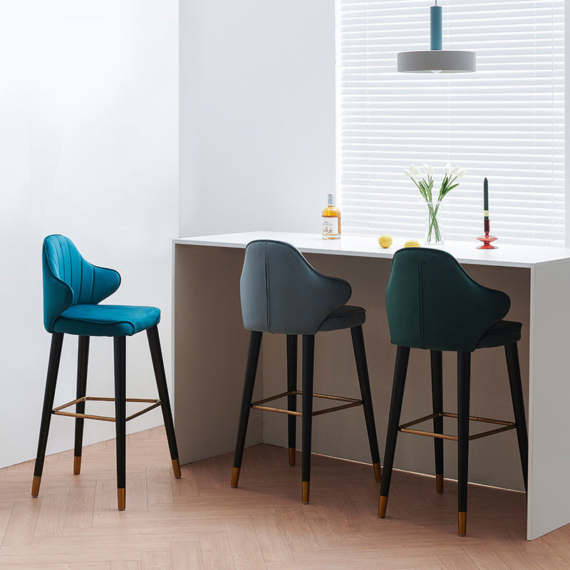 Glam Upholstered Counter Height Stool Adjustable Height Bar Stool Clearhalo 'Bar Furniture' 'Bar Stools' 'bar_stools' 'furn' 'furn_bar_stools' 'Furniture' 'Kitchen & Dining Furniture' 5302670