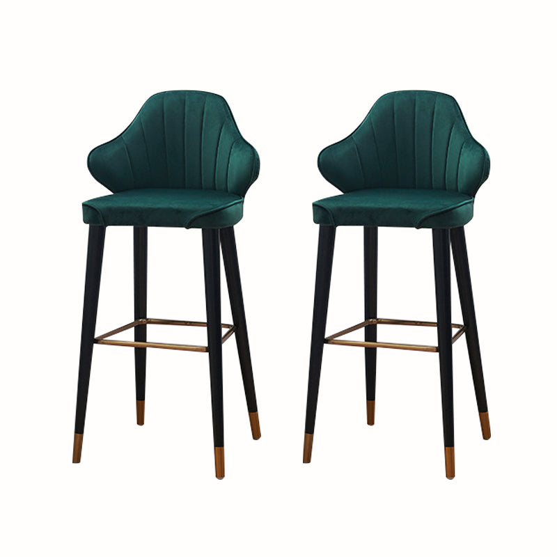 Glam Upholstered Counter Height Stool Adjustable Height Bar Stool Green 2 Piece Set Clearhalo 'Bar Furniture' 'Bar Stools' 'bar_stools' 'furn' 'furn_bar_stools' 'Furniture' 'Kitchen & Dining Furniture' 5302671