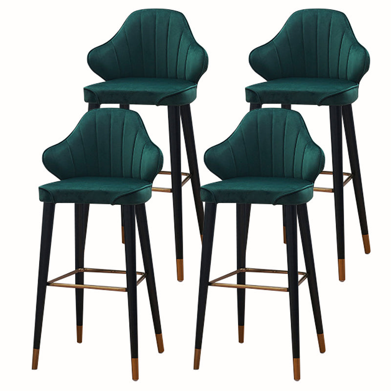 Glam Upholstered Counter Height Stool Adjustable Height Bar Stool Green 4 Piece Set Clearhalo 'Bar Furniture' 'Bar Stools' 'bar_stools' 'furn' 'furn_bar_stools' 'Furniture' 'Kitchen & Dining Furniture' 5302672