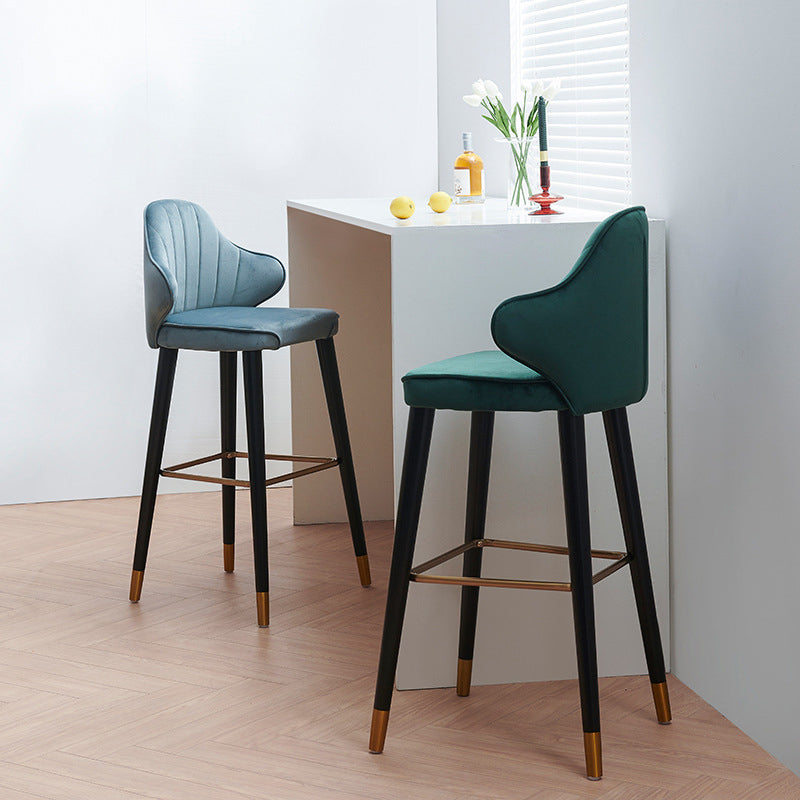 Glam Upholstered Counter Height Stool Adjustable Height Bar Stool Clearhalo 'Bar Furniture' 'Bar Stools' 'bar_stools' 'furn' 'furn_bar_stools' 'Furniture' 'Kitchen & Dining Furniture' 5302673