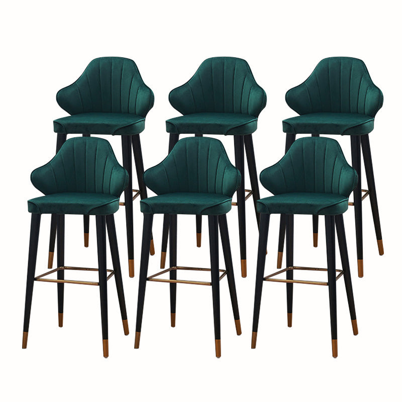 Glam Upholstered Counter Height Stool Adjustable Height Bar Stool Green 6 Piece Set Clearhalo 'Bar Furniture' 'Bar Stools' 'bar_stools' 'furn' 'furn_bar_stools' 'Furniture' 'Kitchen & Dining Furniture' 5302674
