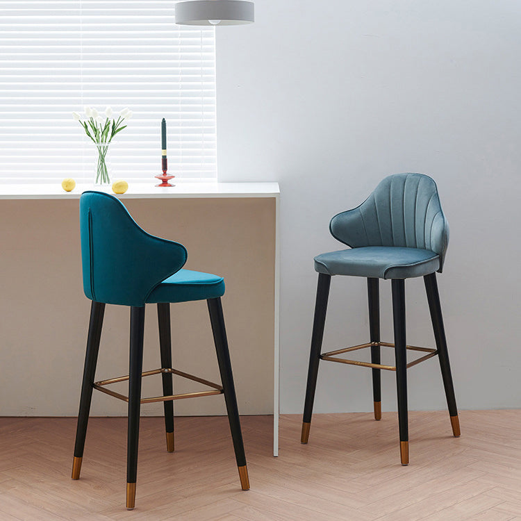 Glam Upholstered Counter Height Stool Adjustable Height Bar Stool Clearhalo 'Bar Furniture' 'Bar Stools' 'bar_stools' 'furn' 'furn_bar_stools' 'Furniture' 'Kitchen & Dining Furniture' 5302676